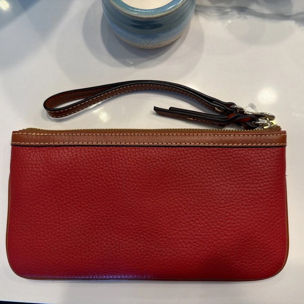 Dooney & Bourke Red Pebble Grain Leather Large Clutch 9.5” NWOT - Picture 7 of 13